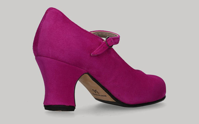 Zapato de Baile Flamenco Semiprofesional Ante Fucsia