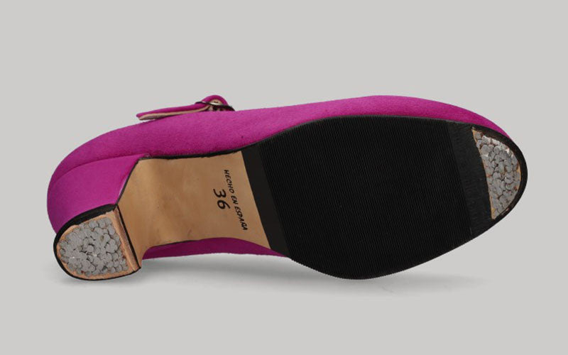 Zapato de Baile Flamenco Semiprofesional Ante Fucsia
