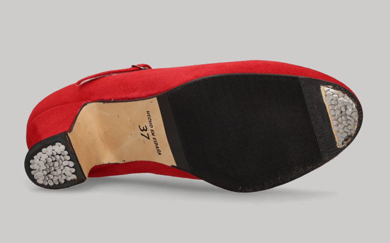 Zapato de Baile Flamenco Semiprofesional Ante Rojo