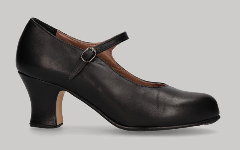 Zapato de Baile Flamenco Semiprofesional Piel Negro