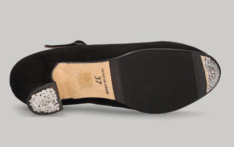 Zapato de Baile Flamenco Semiprofesional Piel Negro
