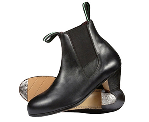Botte de flamenco professionnelle en cuir noir