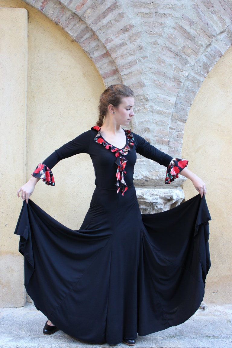 Falda de vuelo para bailar flamenco