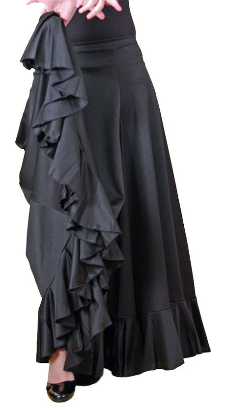 Falda Flamenco Negra Godets 1 Volante