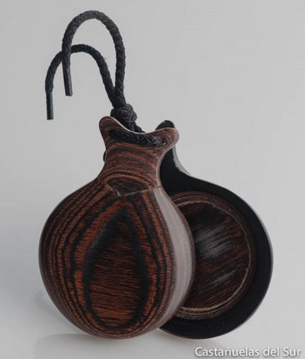 Castanets made of brown wood in a standard box – Zapatos de Baile