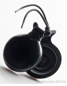 Castagnettes Capricho en tissu noir double boîte