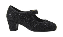 Zapato de Flamenca Glitter Negro
