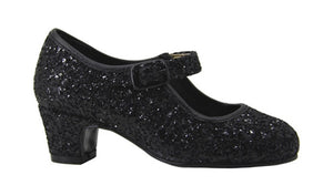 Black Glitter Flamenco Shoe