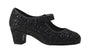 Zapato de flamenca glitter negro