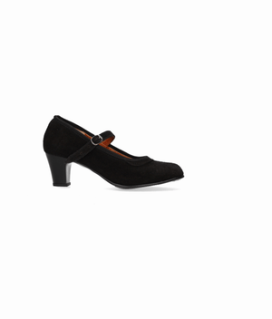 Chaussure semi-professionnelle en daim noir avec boucle (pour débutants)