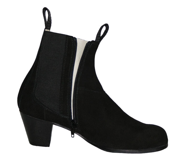 Bota Flamenco Profesional Ante Negra con Cremallera