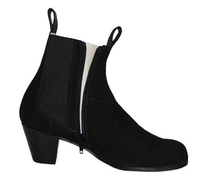 Bota Flamenco Profesional Ante Negra con Cremallera
