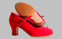 Zapato de baile flamenco profesional ante rojo