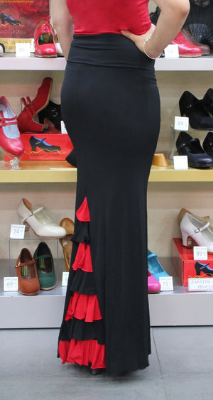 Jupe flamenco noire Andújar à volants combinés