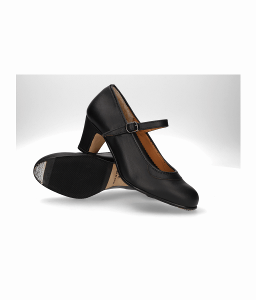 Zapato semiprofesional piel negro hebilla