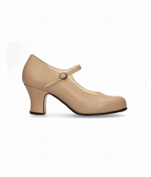 Chaussure de danse flamenco semi-professionnelle, cuir beige