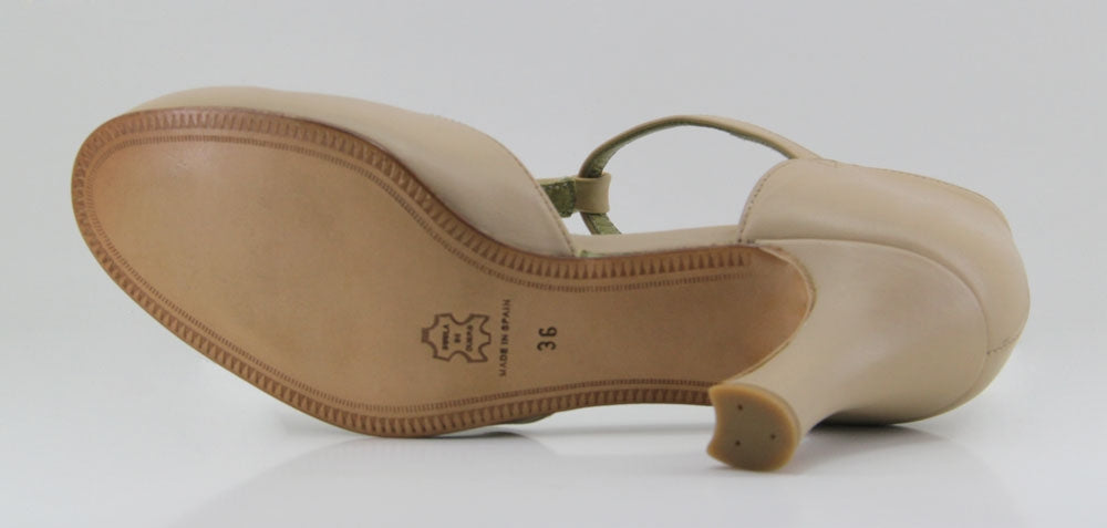 Beige Leather Ballroom Dance Shoe