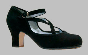 Chaussure de danse flamenco professionnelle en daim noir