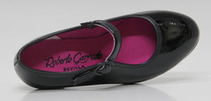 Black Patent Leather Flamenco Shoe