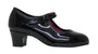 chaussure de flamenco en cuir verni noir