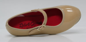 Beige Patent Leather Flamenco Shoe