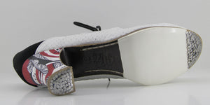 Chaussure de danse flamenco professionnelle combinée noir et blanc