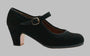 Chaussure de danse flamenco professionnelle en cuir suédé noir