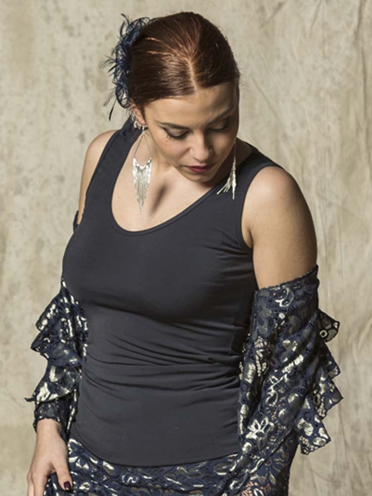 Flamenco T-shirt with Blue Straps