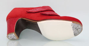 Professional Red Suede Flamenco Dance Shoe with Velcro