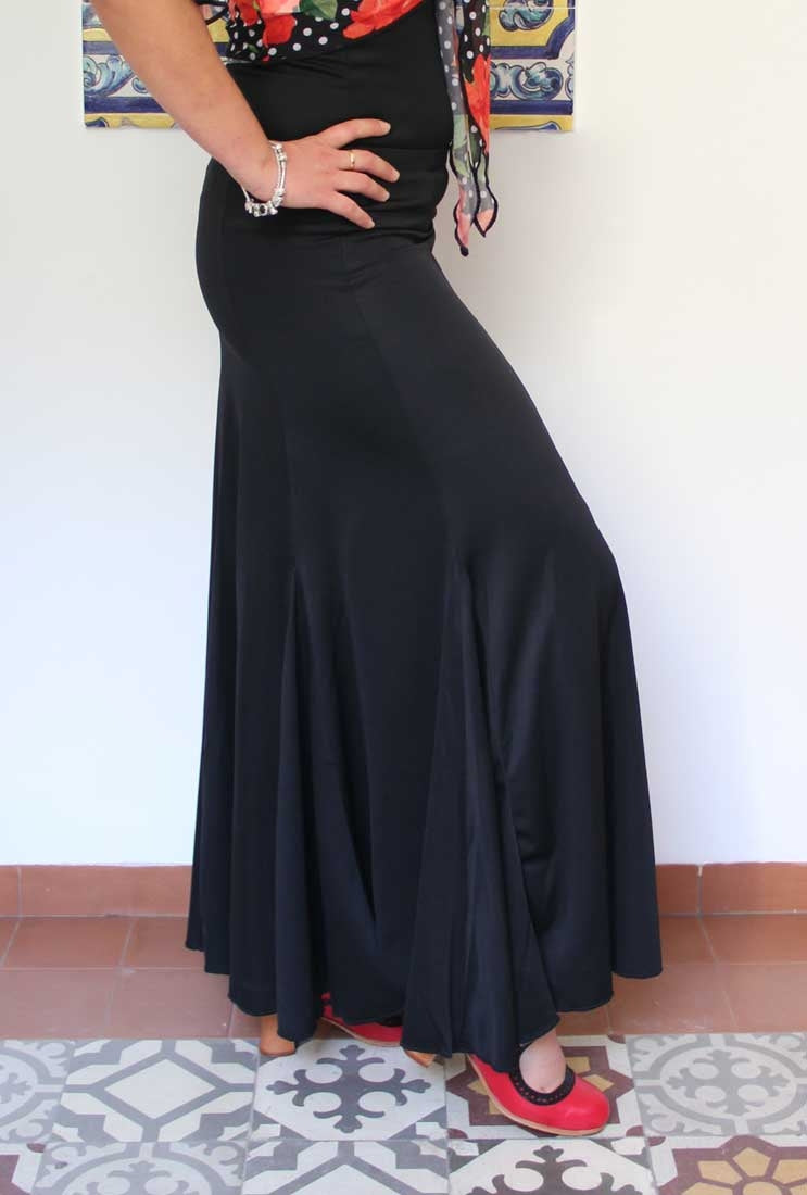 Black Flamenco Skirt with Nesgas