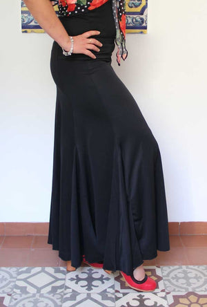Black Flamenco Skirt with Nesgas