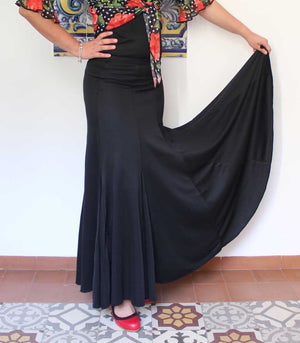 Black Flamenco Skirt with Nesgas