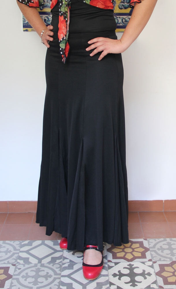 Black Flamenco Skirt with Nesgas
