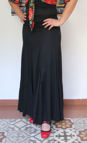 Black Flamenco Skirt with Nesgas