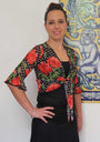 Cárdigan flamenco estampado flores y lunares