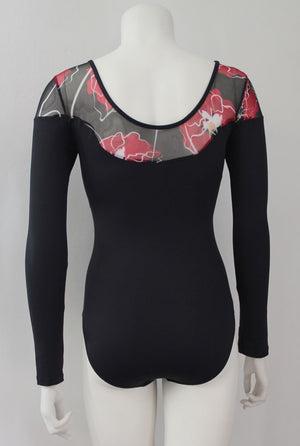Black Flamenco Leotard with Print