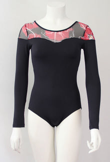 Black Flamenco Leotard with Print