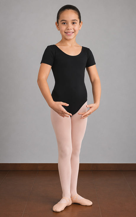 Maillot niña negro manga corta