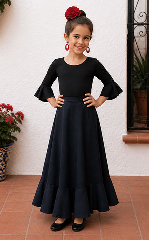 Black flamenco skirt for girls