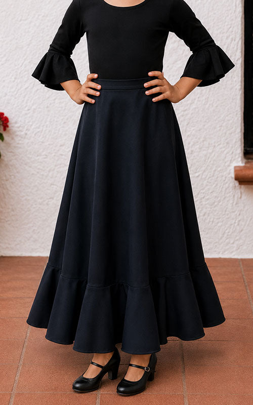 Black flamenco skirt for girls