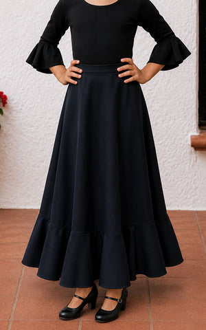 Black flamenco skirt for girls