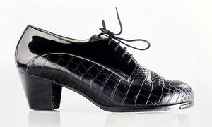 Professional Flamenco Shoe Combined Coco and Black Patent Leather