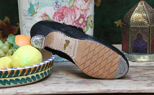 Professional Flamenco Dance Shoe Combined Suede and Black Fantasy