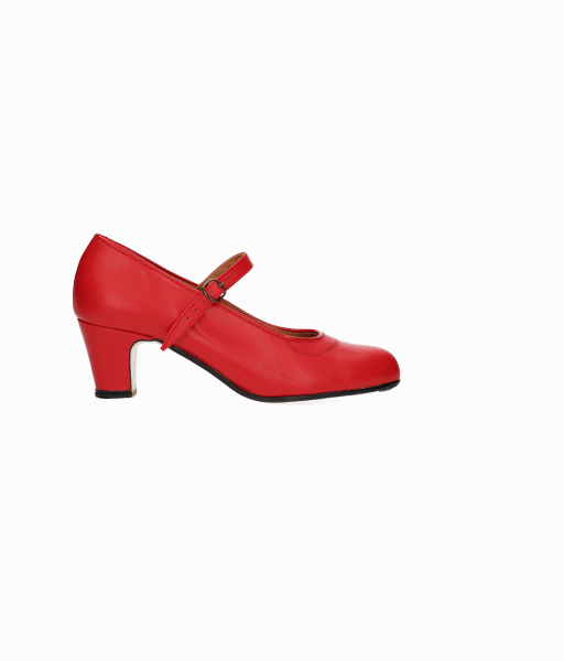 Chaussure semi-professionnelle en cuir rouge avec boucle
