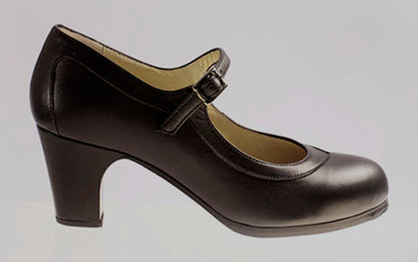 Chaussure de danse flamenco professionnelle, cuir noir