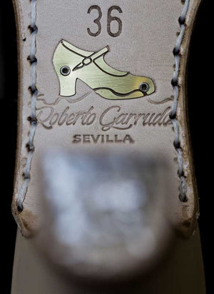 Professional flamenco dance shoe combined black leather and fantasy