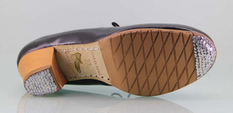 Zapato de baile flamenco profesional piel negro lágrimas caladas