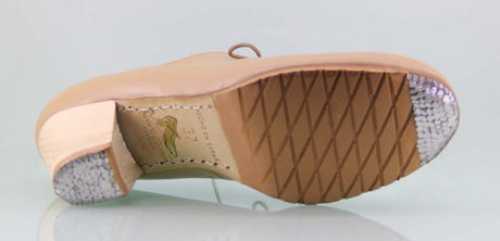 Zapato de baile flamenco profesional piel beige