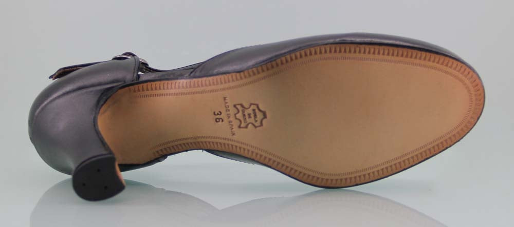 Chaussures de danse de salon en cuir noir