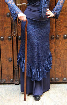 Bastón de baile flamenco madera oscura barnizado